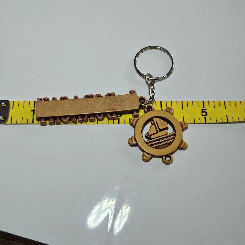 I Love Boracay Philippines Bangka Sailboat Helm Charm Keychain Key Chain